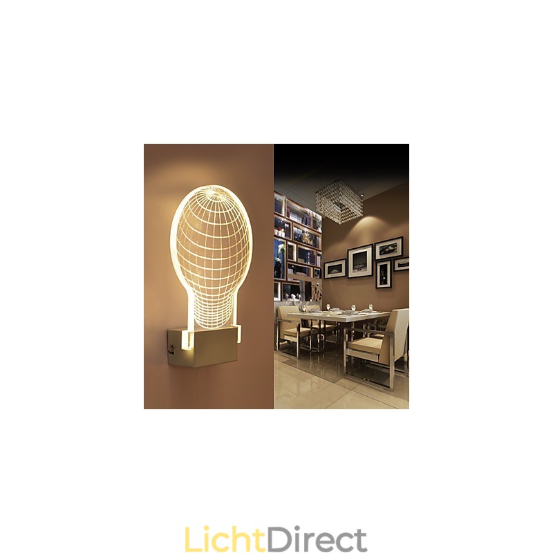 Acryl Wandlamp PVC Lamp Licht Chip Modern Hedendaags Metaal