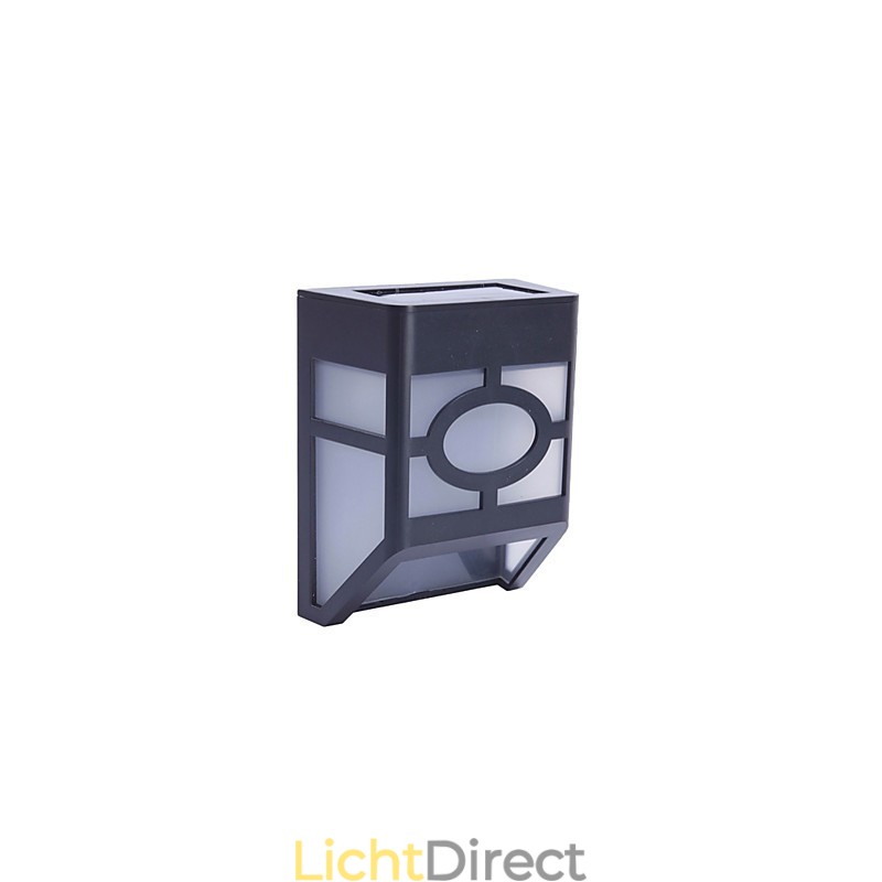 Warme gele zonne-energie wandlamp met 2 lantaarns voor op het dek