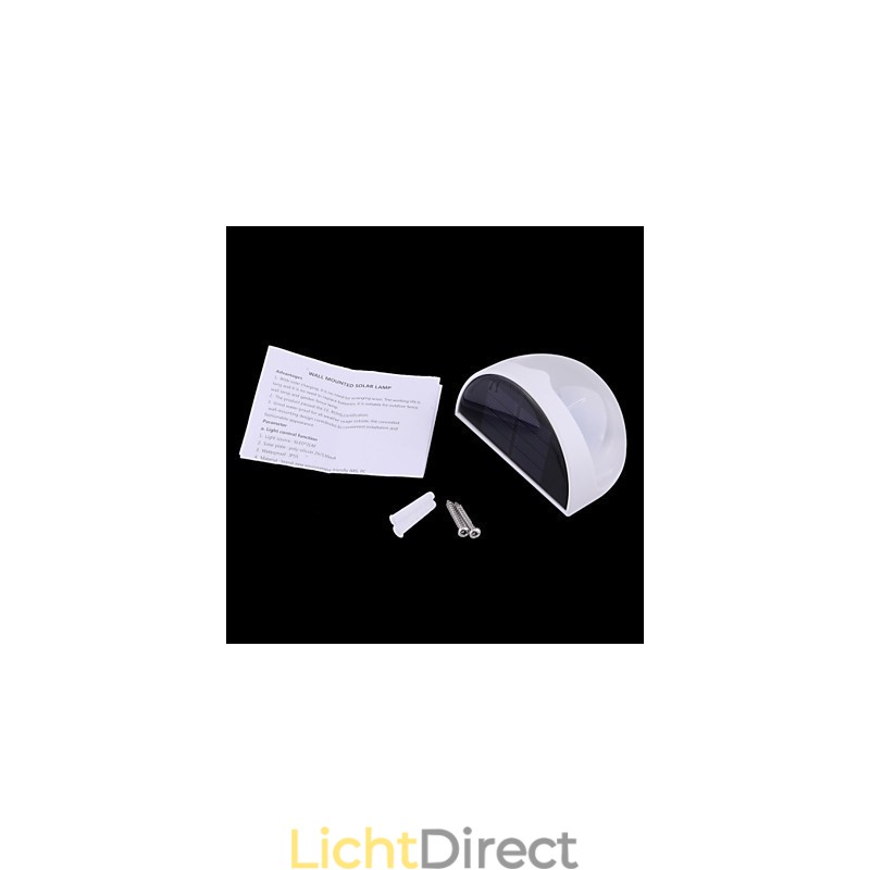 Zonne-energie waterdichte IP55 lamp wit + zwart