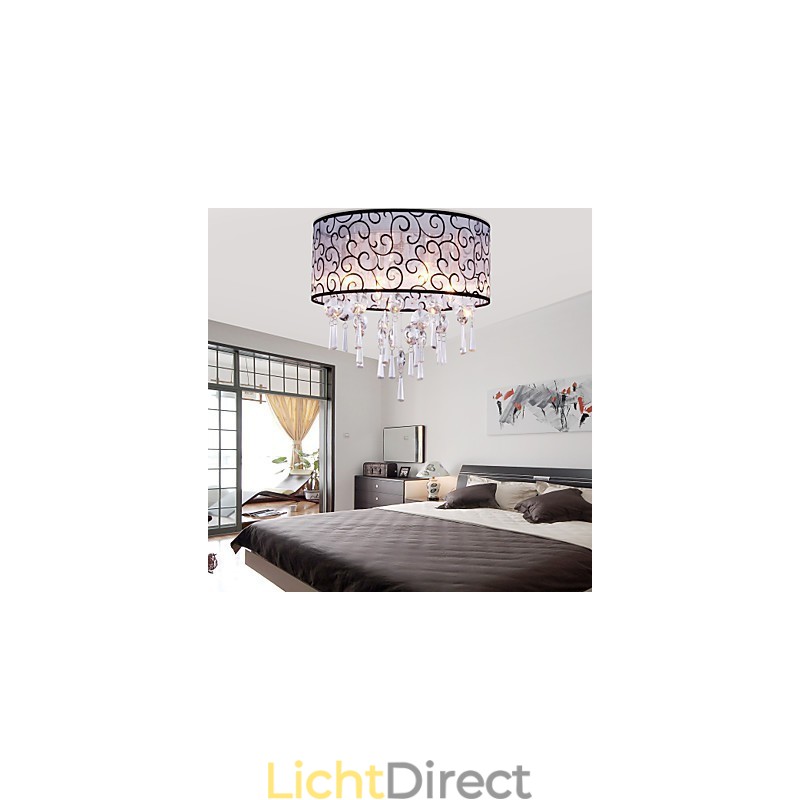 Moderne eigentijdse trommel kristal gegalvaniseerd metaal inbouw