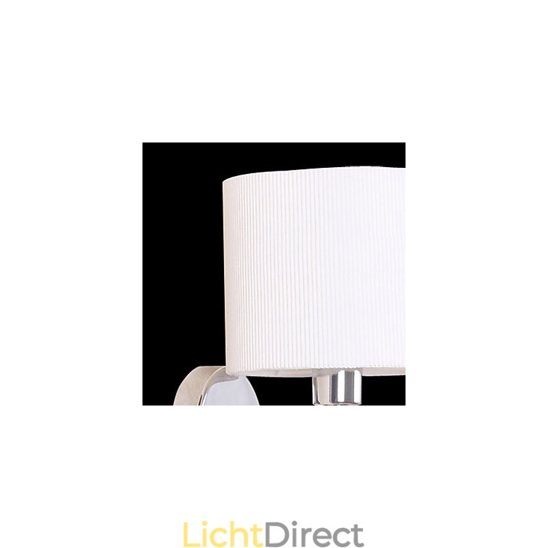 Stijlvolle wandlamp van metaal en stof met 1 lamp in witte cilinder