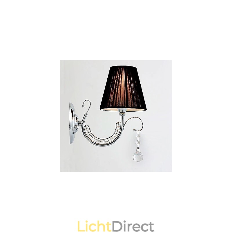 Moderne wandlamp met stoffen kap kroonluchter stijl arm kristal druppel