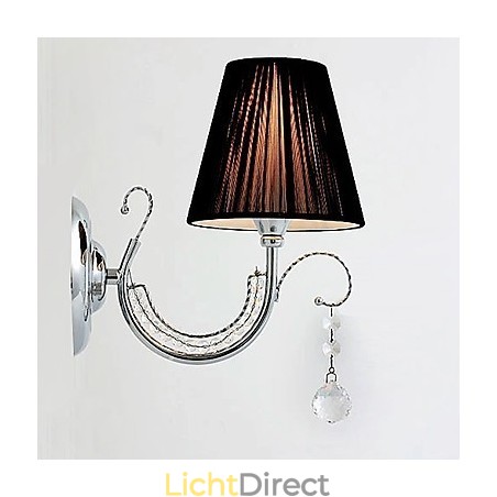 Moderne wandlamp met stoffen kap kroonluchter stijl arm kristal druppel