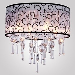 Moderne eigentijdse trommel kristal gegalvaniseerd metaal inbouw