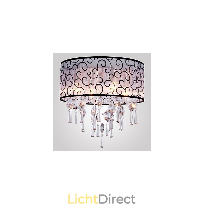 Moderne eigentijdse trommel kristal gegalvaniseerd metaal inbouw