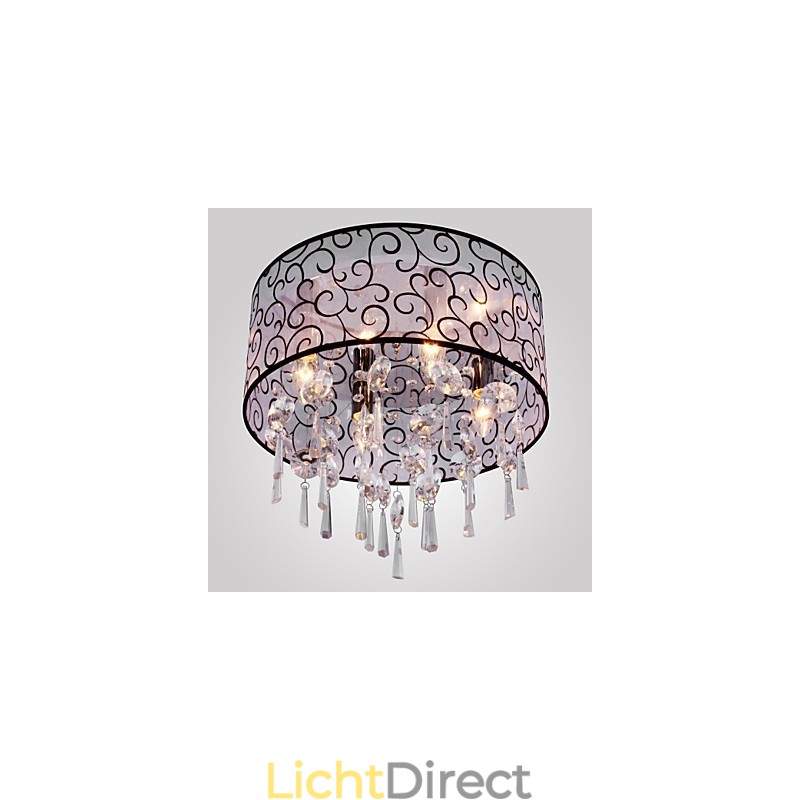 Moderne eigentijdse trommel kristal gegalvaniseerd metaal inbouw