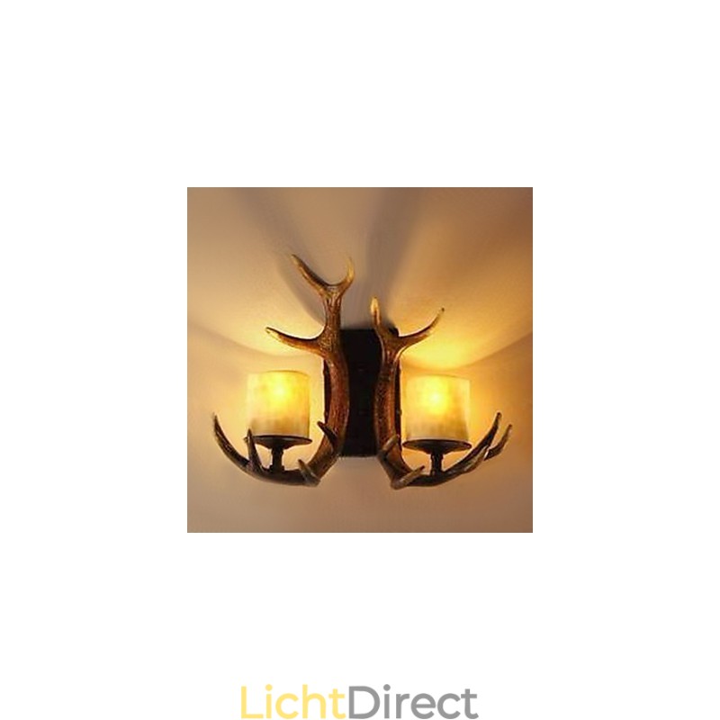 Wandlamp met 2 lampen in gewei-functie