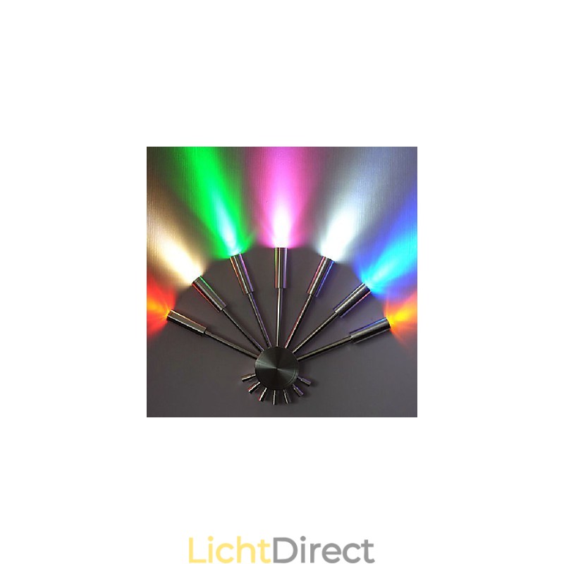 Moderne wandlamp met strooilicht, waaiervormig, 7 metalen stokjes, chique stijl