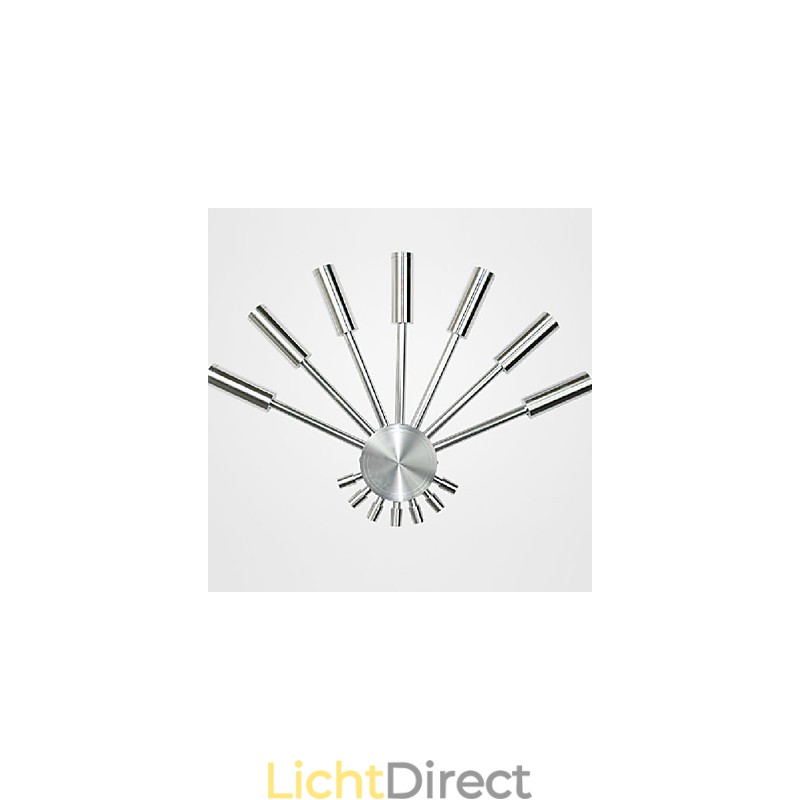 Moderne wandlamp met strooilicht, waaiervormig, 7 metalen stokjes, chique stijl