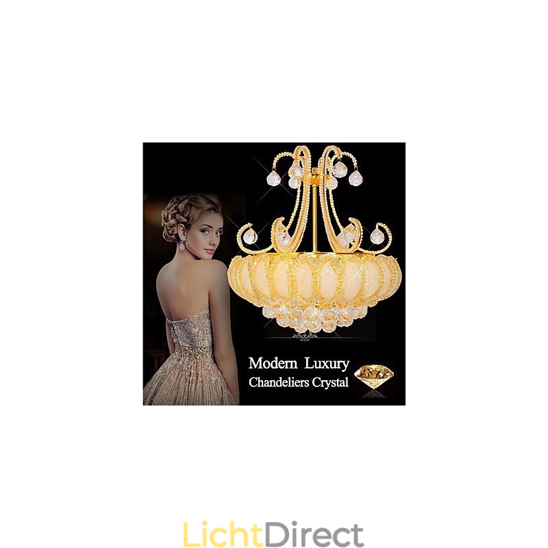 Moderne luxe kroonluchter kristallen hanglamp diameter 50 cm bevat 8 lampen
