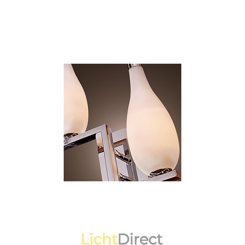 Kristallen wandlamp met 2 lampen in flesvormige kap