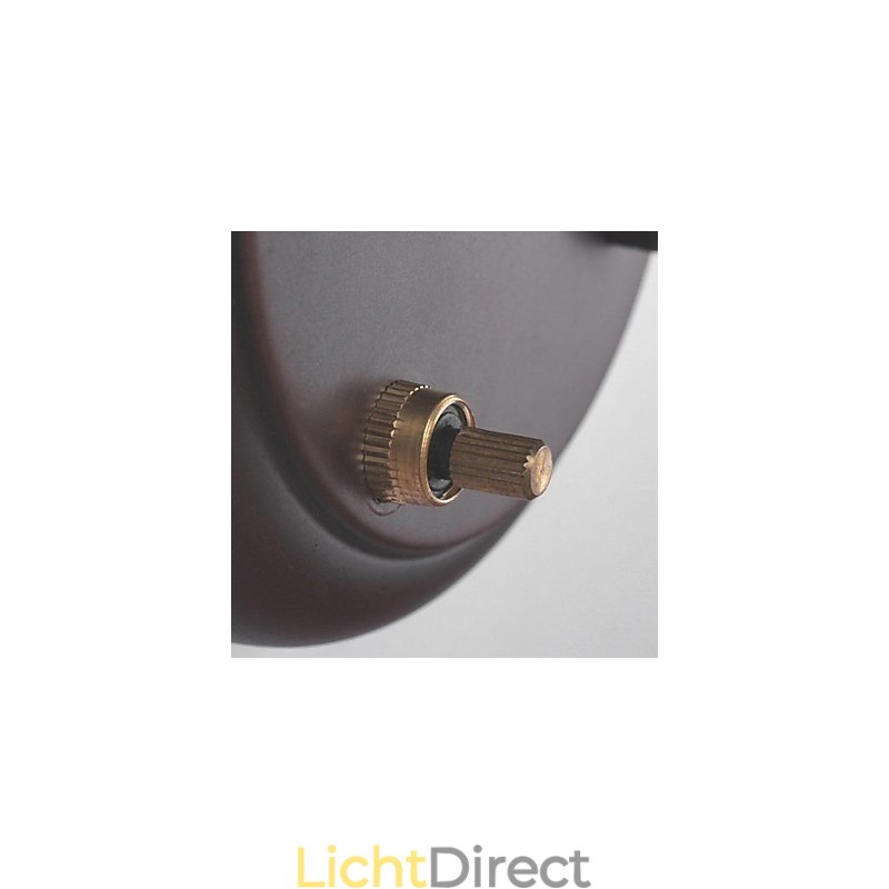 Wandlamp van ijzer met stoffen kap in 1 lamp