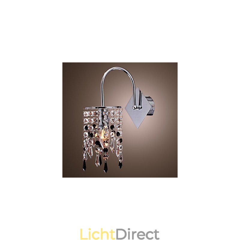 Wandlamp met elegante kristallen druppel