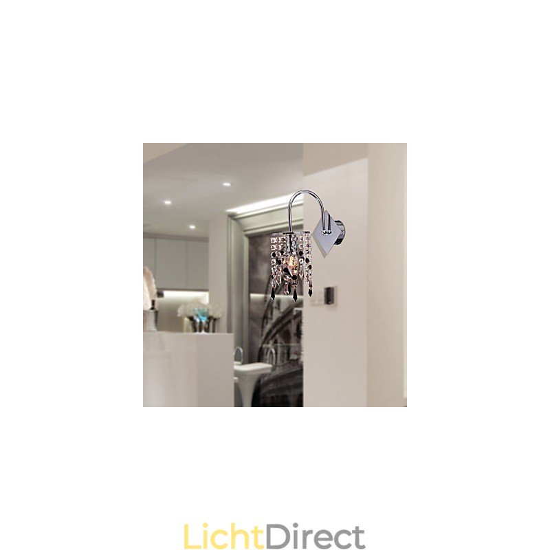 Wandlamp met elegante kristallen druppel