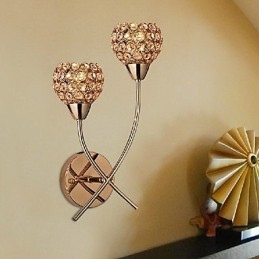 Kristal Gouden Wandlamp In 2 Lichten
