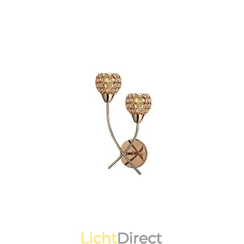 Kristal Gouden Wandlamp In 2 Lichten