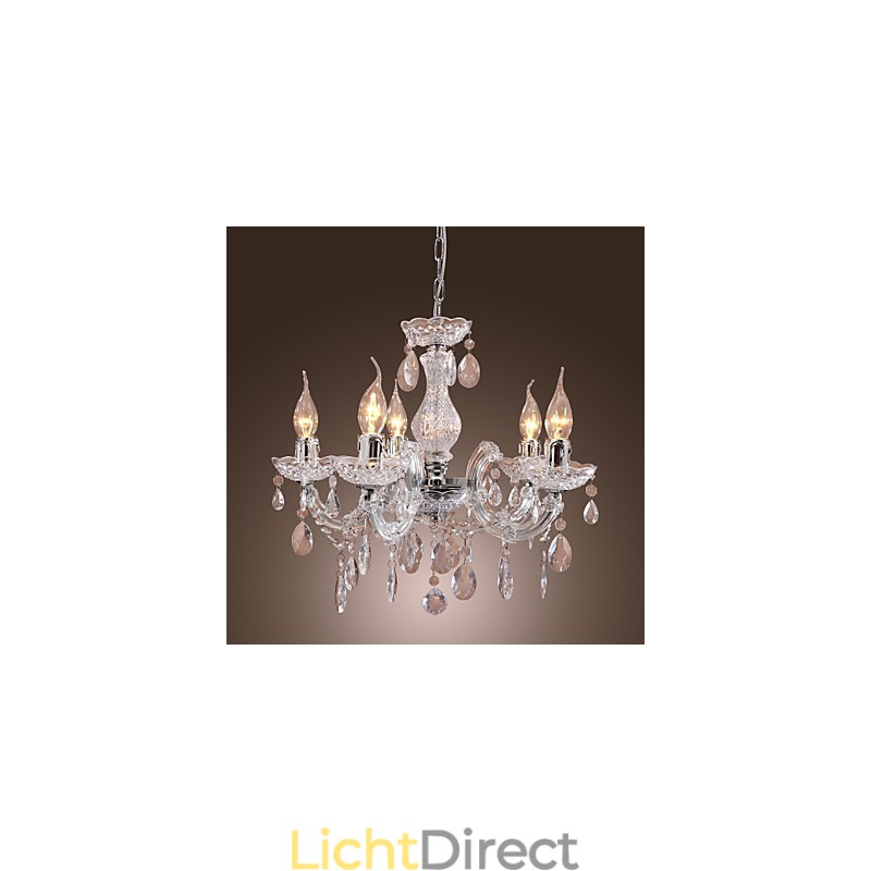 Upligh Chrome Plafondlamp Kaarslicht Acryl Armatuur Kroonluchter Hanglamp