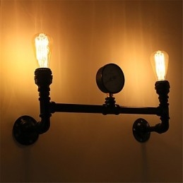 2 koppen Vintage industriële pijp wandlampen zwart creatieve verlichting restaurant café bar decoratie verlichting