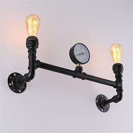 2 koppen Vintage industriële pijp wandlampen zwart creatieve verlichting restaurant café bar decoratie verlichting