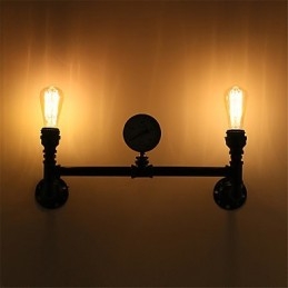 2 koppen Vintage industriële pijp wandlampen zwart creatieve verlichting restaurant café bar decoratie verlichting