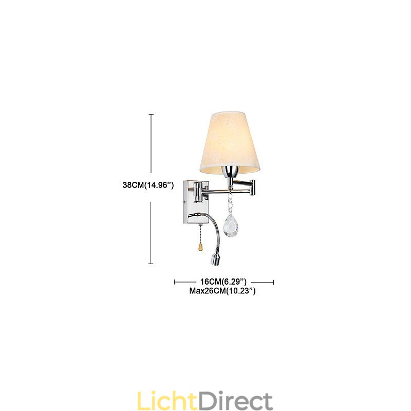 Wandlamp voor slaapkamer Leeslamp Stoffen lamp