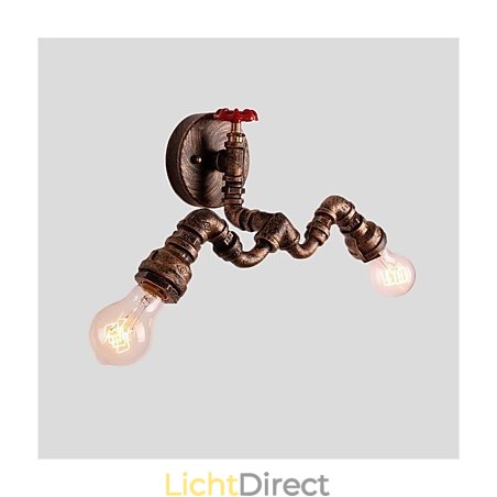 Vintage industriële pijp wandlampen creatieve verlichting restaurant café bar decoratie verlichting met 2 licht geverfde afwerking Vintage industriële pijp wandlampen creatieve verlichting restaurant café bar decoratie verlichting met 2 licht geverfde afwerking