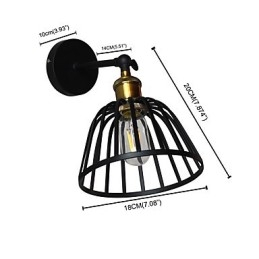 Licht geschilderde stalen wandlamp Dumb Black American Coffee Decoratie Retro wandlamp Lichtzwaardlamp op muur