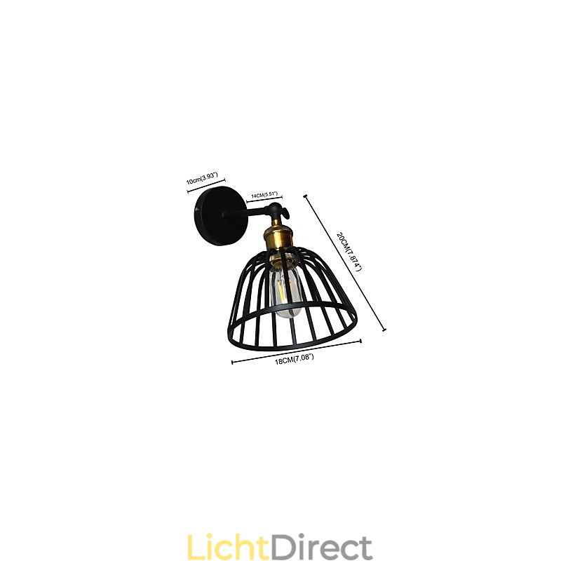Licht geschilderde stalen wandlamp Dumb Black American Coffee Decoratie Retro wandlamp Lichtzwaardlamp op muur
