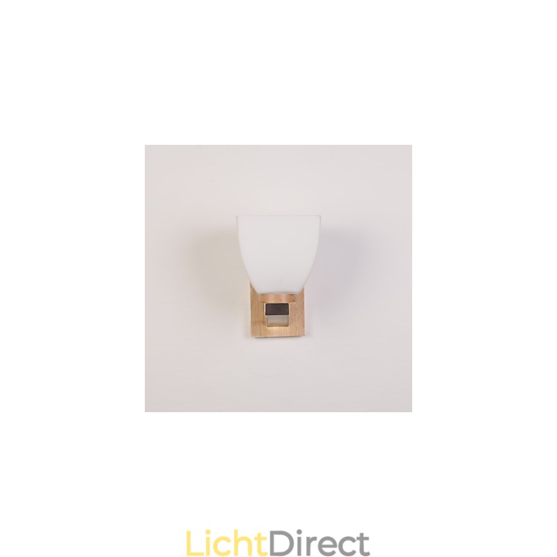 Eenvoudige wandlamp, nachtkastje, bureaulamp met glazen kap en massief hout voor slaapkamer, ladekast, woonkamer, babykamer, studentenkamer, salontafel, boekenkast