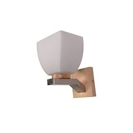 Eenvoudige wandlamp, nachtkastje, bureaulamp met glazen kap en massief hout voor slaapkamer, ladekast, woonkamer, babykamer, studentenkamer, salontafel, boekenkast