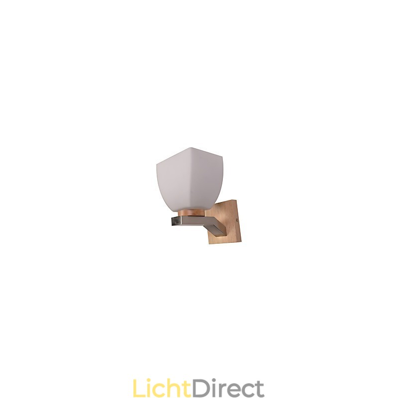 Eenvoudige wandlamp, nachtkastje, bureaulamp met glazen kap en massief hout voor slaapkamer, ladekast, woonkamer, babykamer, studentenkamer, salontafel, boekenkast