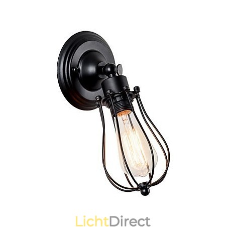Vintage wandlamp industriële wandlamp zwarte metalen draadkooi wandlamp Vintage wandlamp industriële wandlamp zwarte metalen draadkooi wandlamp