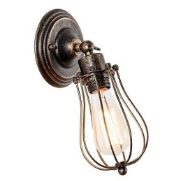 Vintage wandlamp industriële wandlamp zwarte metalen draadkooi wandlamp