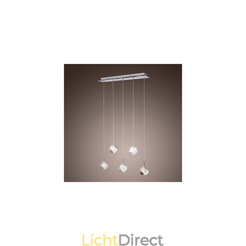 Moderne eigentijdse eiland kristal chromen hanglamp