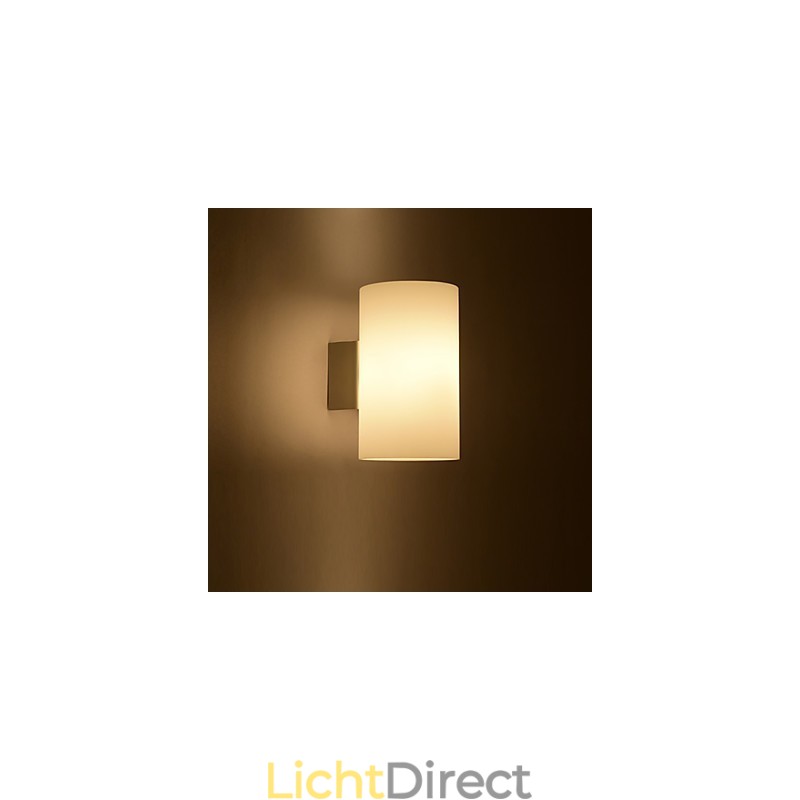 Glazen wandlamp voor metalen voet en glazen kap voor slaapkamerlamp