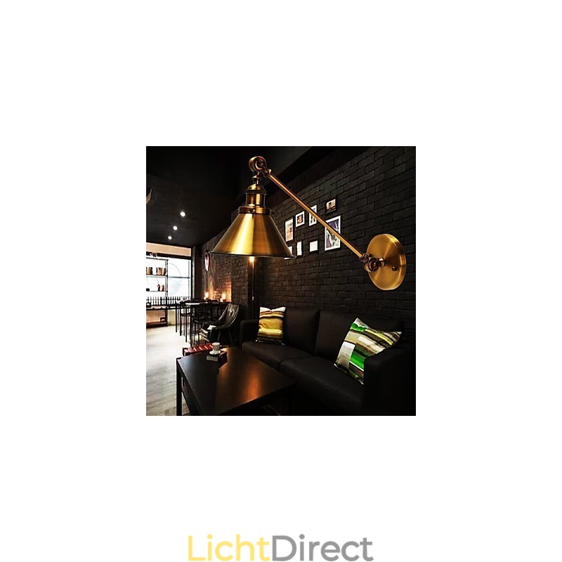 Vintage metalen wandlamp gemonteerde retro industriële wandlamp lampenkap verstelbare nachtverlichtingsarmaturen