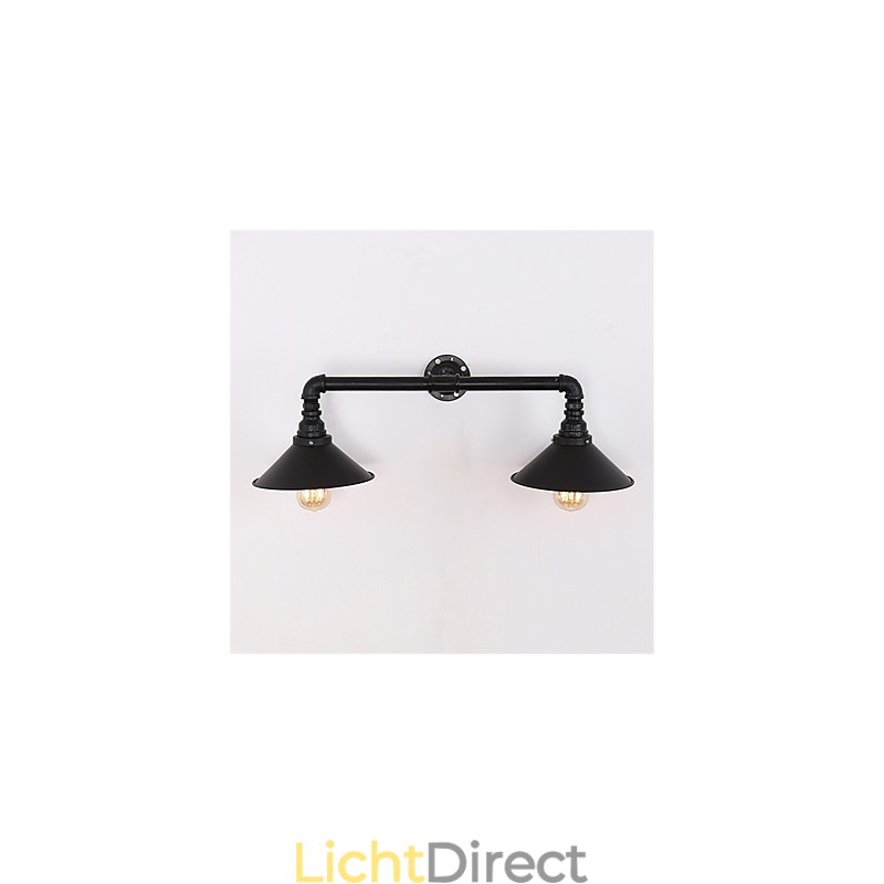 2 koppen retro industriële buis wandlampen eenvoudige loft zwarte metalen eetkamer keuken bar café decoratieve verlichting