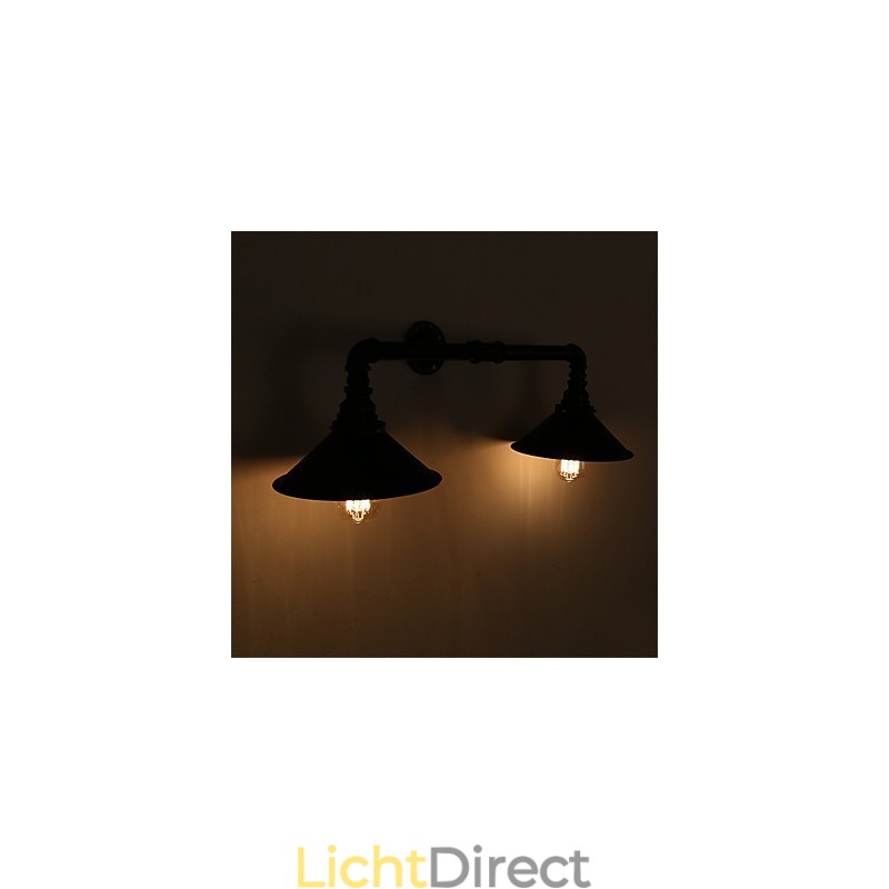 2 koppen retro industriële buis wandlampen eenvoudige loft zwarte metalen eetkamer keuken bar café decoratieve verlichting