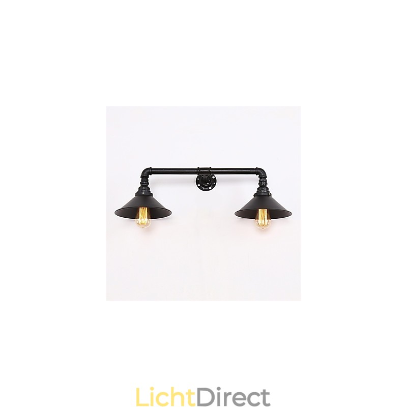 2 koppen retro industriële buis wandlampen eenvoudige loft zwarte metalen eetkamer keuken bar café decoratieve verlichting