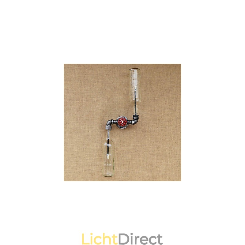 Smeedijzeren Loft De Flessenpijp Flessenwandlamp Plank