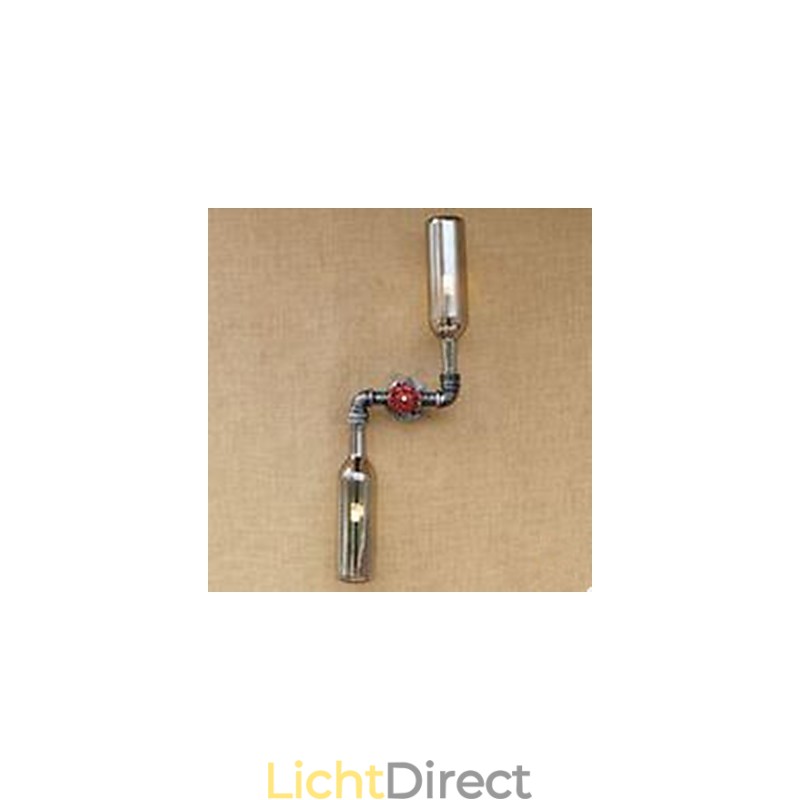 Smeedijzeren Loft De Flessenpijp Flessenwandlamp Plank