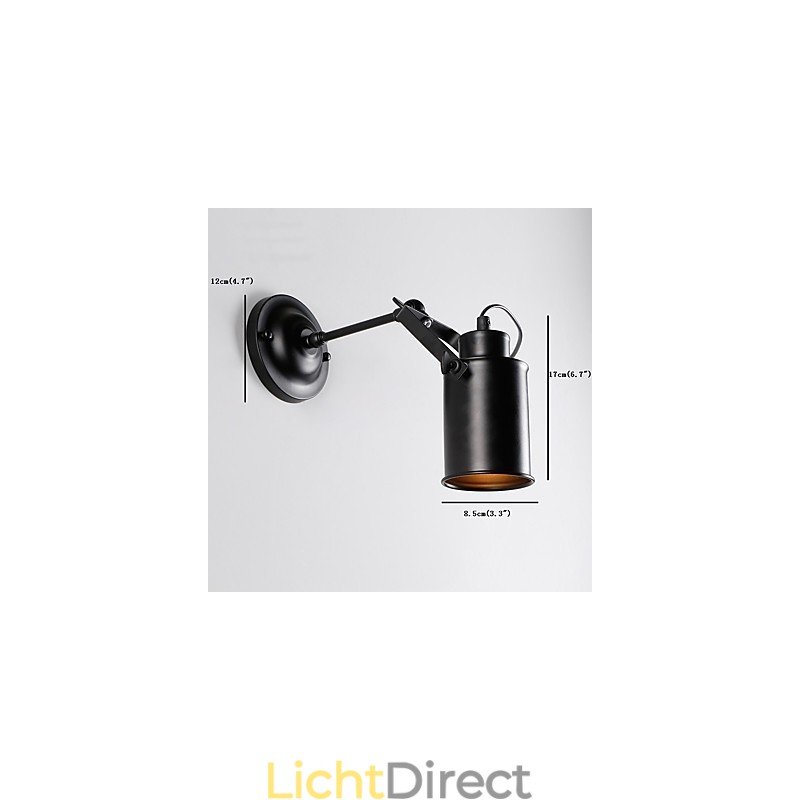 Vintage zwarte metalen loft wandlamp woonkamer eetkamer hal café bars bar wandlamp