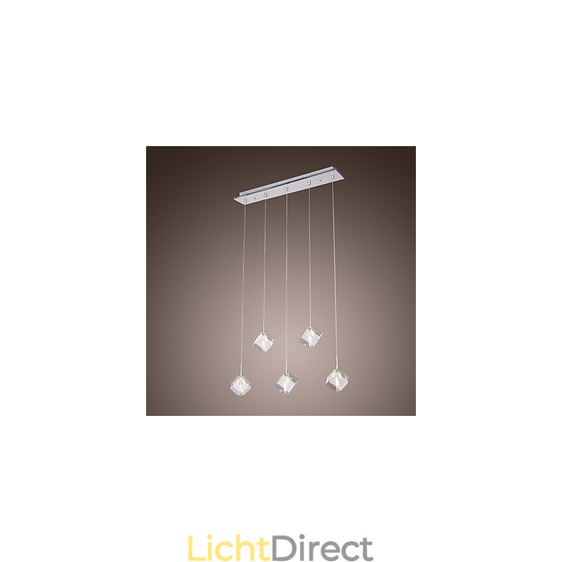 Moderne eigentijdse eiland kristal chromen hanglamp