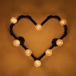 Vintage Waterpijp Liefdevol Hart Creatieve Wandlampen Industrieel Woonkamer Restaurant Bars Café Decoratie Wandlampen