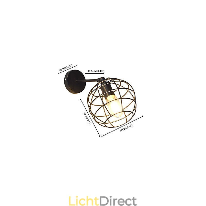 Bakstenen holle ronde ijzeren wandlamp domme zwarte Amerikaanse decoratie lichtzwaardlamp op muur