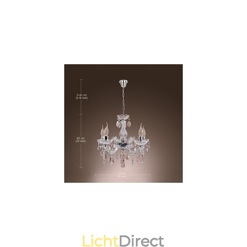 Upligh Chrome Plafondlamp Kaarslicht Acryl Armatuur Kroonluchter Hanglamp