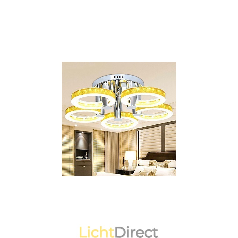 Eenvoudige kroonluchter van acryl met 5 lampen (chroomafwerking)