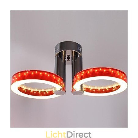 WarmWhite Witte Acryl Rode Kroonluchter met 2 Lichtpunten