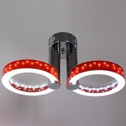 WarmWhite Witte Acryl Rode Kroonluchter met 2 Lichtpunten