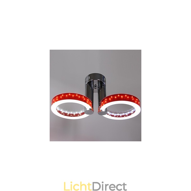 WarmWhite Witte Acryl Rode Kroonluchter met 2 Lichtpunten